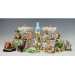 Assorted Beatrix Potter figures, to include; Royal Doulton Mother and Baby Bunnykins,