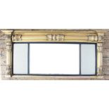 A Regency gilt wood and gesso over mantle mirror,