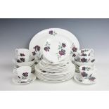 A selection of Royal Albert Black Rose dinner wares comprising; six teacups and saucers,