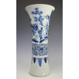A large 19th century Chinese blue and white Gu vase,