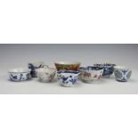 A selection of seven Chinese tea bowls comprising;
