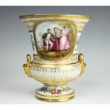 A French porcelain Sevres style urn shaped vase,