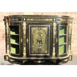 A 19th century brass and pewter inlaid Boulle work ebonised credenza,