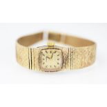 A ladies Longines 9ct gold wristwatch, import marks for London 1970,