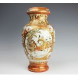 A large Japanese porcelain Kutani vase,