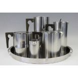 DANISH DESIGN: An Arne Jacobsen for Stelton, Cylinda Line stainless steel tea and coffee service,