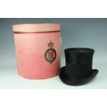 A Christies of London mole skin top hat, the head aperture 15.