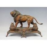 A French Empire style bronzed spelter desk stand,