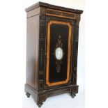 A Victorian ebonised and amboyna pier cabinet, in the manner of Lamb of Manchester,