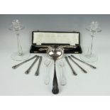 A set of six silver handled butter knives, Sheffield 1911,