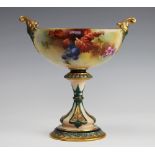 A Royal Worcester Hadley's stem cup, No.