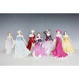 Seven Royal Doulton lady figures comprising; A winter's Morn HN4538 No.