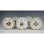 A set of five German porcelain plates,