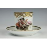 A Paris porcelain cabinet cup and saucer,