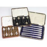 A set of six silver coffee spoons, Walker & Hall, Sheffield 1965,