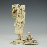 A Japanese ivory figure, Meiji Period (1868-1912) in the manner of Masayuki,