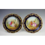 A pair of French 19th century Serves porcelain Chateau Des Tuileries cabinet plates,