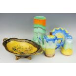 A selection of collectable ceramics comprising; a Shelley vase,