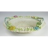 A Belleek lattice work basket,