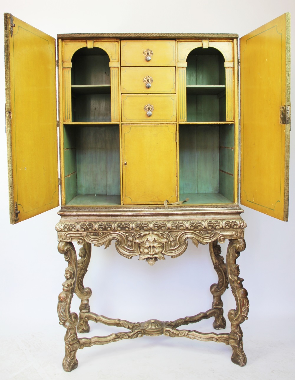 A late 17th century style cabinet on stand, c1900-1920, - Bild 3 aus 12