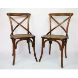 A set of eight modern stained beech cafe style chairs,