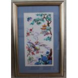 An assortment of Chinese embroidered panels and pictures to include,
