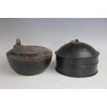 A 19th century tole ware spice box, of circular form,