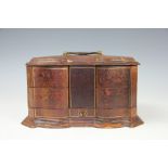 A 19th century brown leather and gilt tooled jewellery casket,