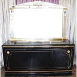 A modern black lacquered cabinet in the manner of Versace,