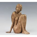 David Williams-Ellis, contemporary bronze, Seated Nude, signed 'DWE' and numbered 1/1,