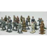 A collection of lead soldiers, of small size,