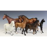 Six Royal Doulton models of horses and ponies, to include a bay mare,