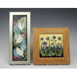 A Moorcroft tile or panel, circa 2010, decorated in a snowdrop deisgn by Vicky Lovatt,