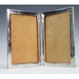 A silver rectangular double photo frame, London 1918,