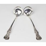 A pair of Victorian Scottish silver Kings pattern ladels, Finlay and Field, Glasgow 1852,