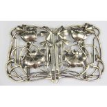 An Art Nouveau pierced silver buckle, William Comyns, Birmingham 1903,