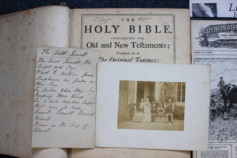 LUNDY ISLAND INTEREST: THE HOLY BIBLE CONTAINING THE OLD AND NEW TESTAMENTS, re-backed binding, - Image 2 of 3