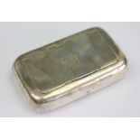 A George III silver snuff box, John Shaw, Birmingham 1810, of rounded rectangular form,