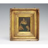 English School (19th century), Oil on panel, Portrait of a seated lady, 8cm x 6.