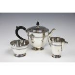 A George VI silver three piece tea service, Roberts and Belk, Sheffield 1940,