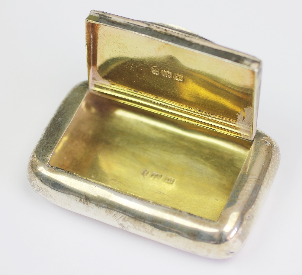 A George III silver snuff box, John Shaw, Birmingham 1810, of rounded rectangular form, - Image 3 of 3