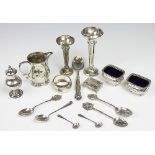 A selection of small silver items, comprising a cream jug, London 1937,