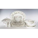 A Wedgwood Rosehip pattern part dinner service comprising; six dinner plates, six side plates,