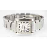 A Cartier Tank Francaise stainless steel automatic wristwatch, circa 2008,