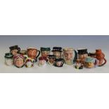 A collection of eighteen Royal Doulton and other small size character jugs, to include Mr Pickwick,