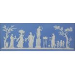 A 19th century Wedgwood blue Jasperware cameo plaque, incised verso 'A.W.