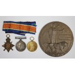 A World War I trio and death plaque to 4167 Pte T.