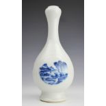 A Chinese blue and white suantouping vase, Kangxi six character mark,