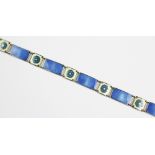 A David Anderson style Norwegian silver and enamel bracelet,