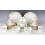 An early 20th century Royal Crown Derby part tea service comprising; four teacups, nine saucers,